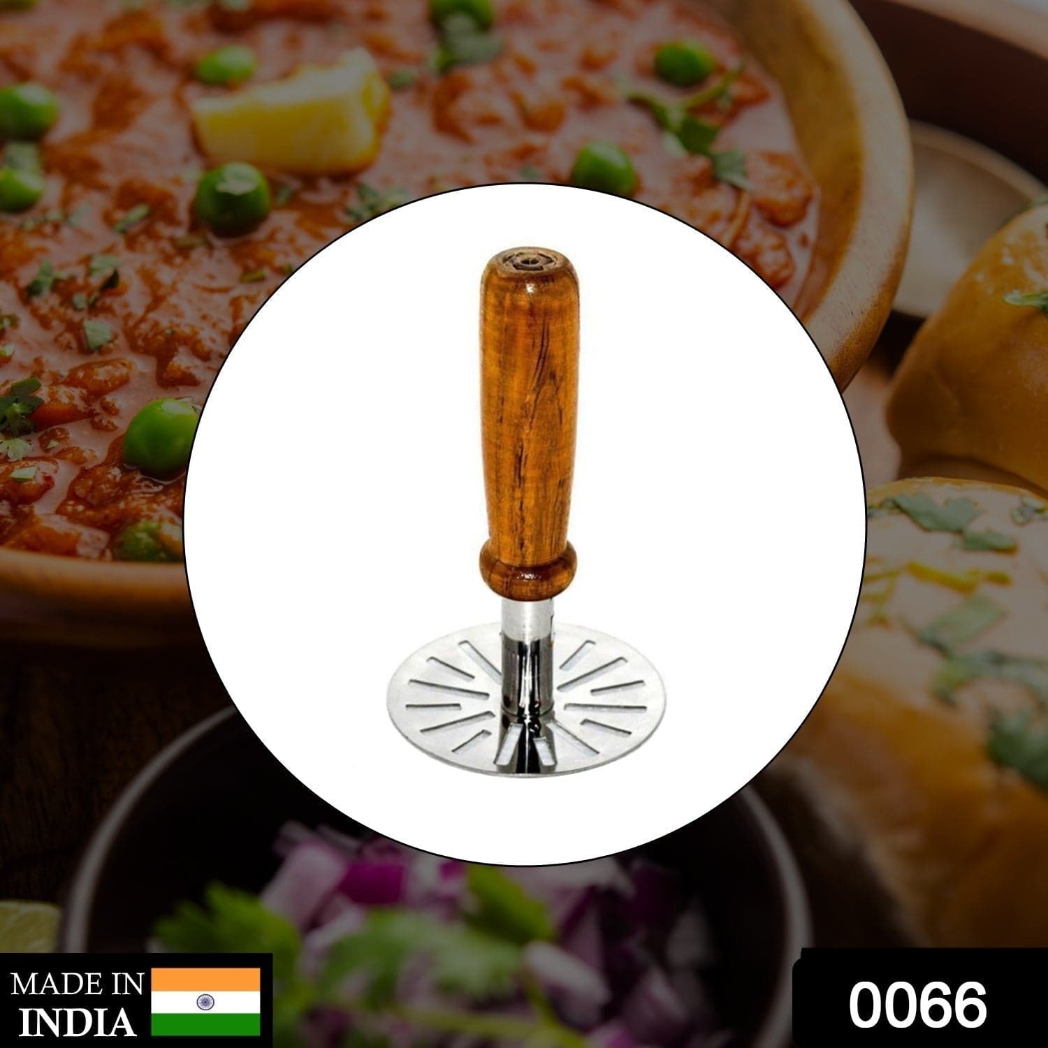 Paubhaji Masher used in all kinds of household and kitchen places for mashing and making paubhajis. thumbnail 2