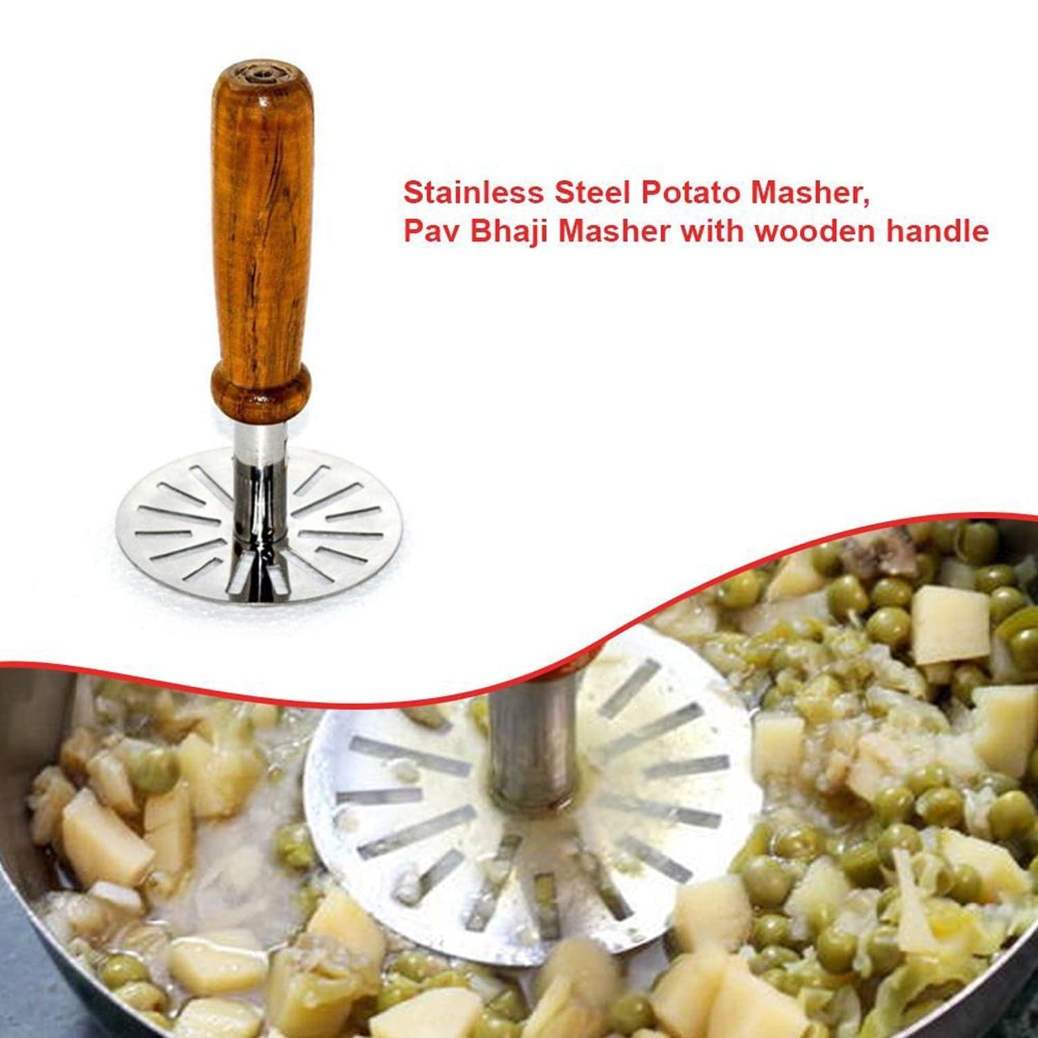 Paubhaji Masher used in all kinds of household and kitchen places for mashing and making paubhajis. thumbnail 3
