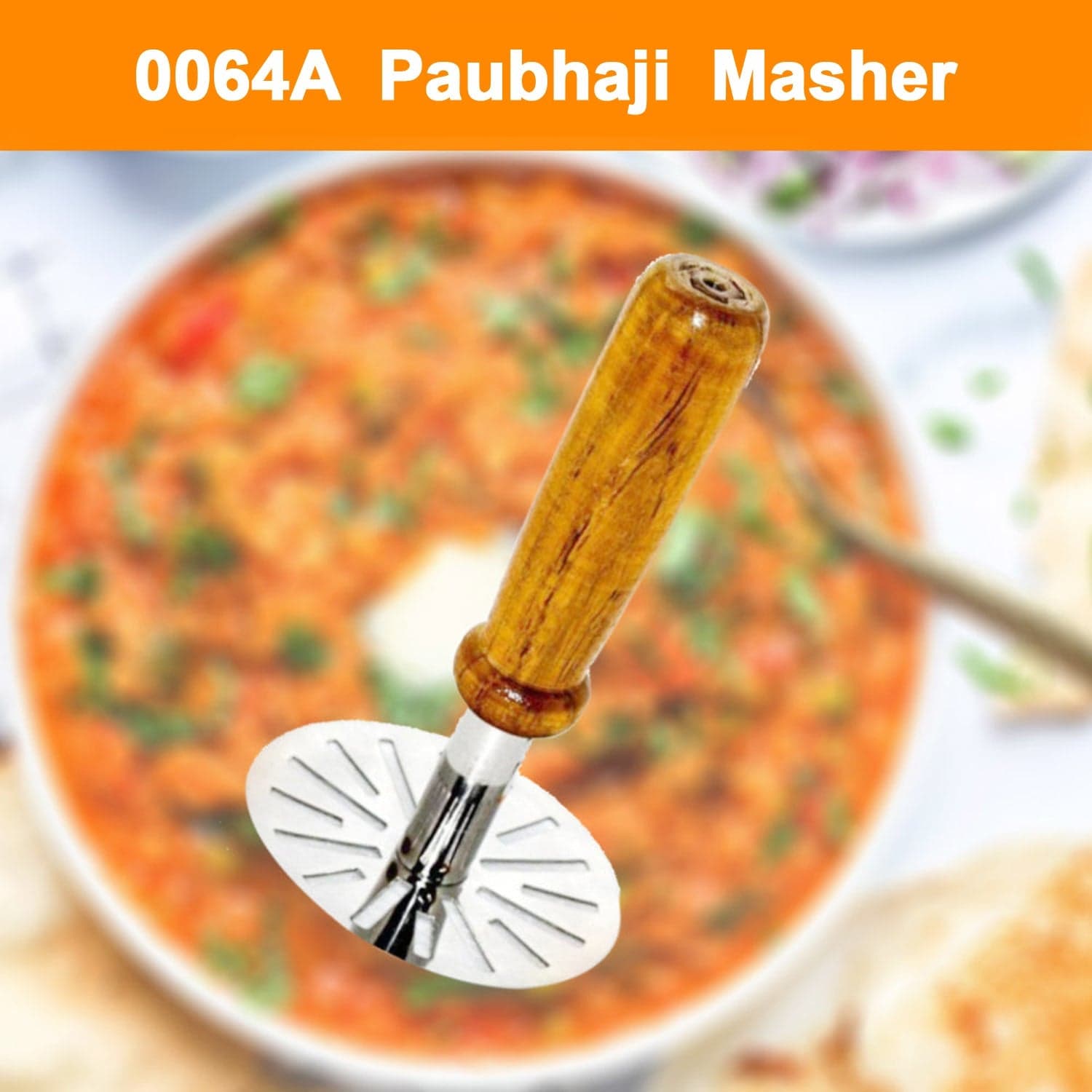 Paubhaji Masher used in all kinds of household and kitchen places for mashing and making paubhajis. thumbnail 6