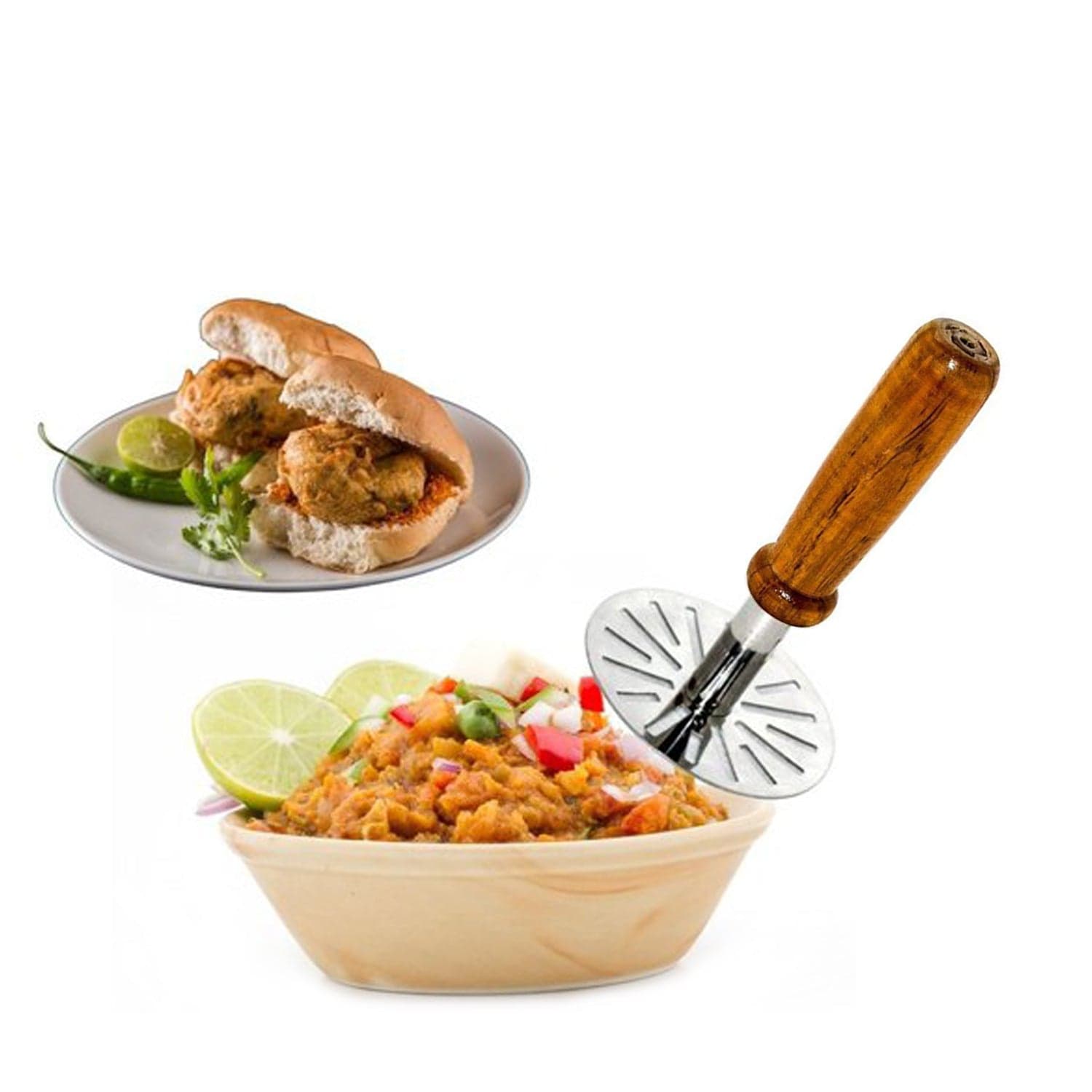 Paubhaji Masher used in all kinds of household and kitchen places for mashing and making paubhajis. thumbnail 8