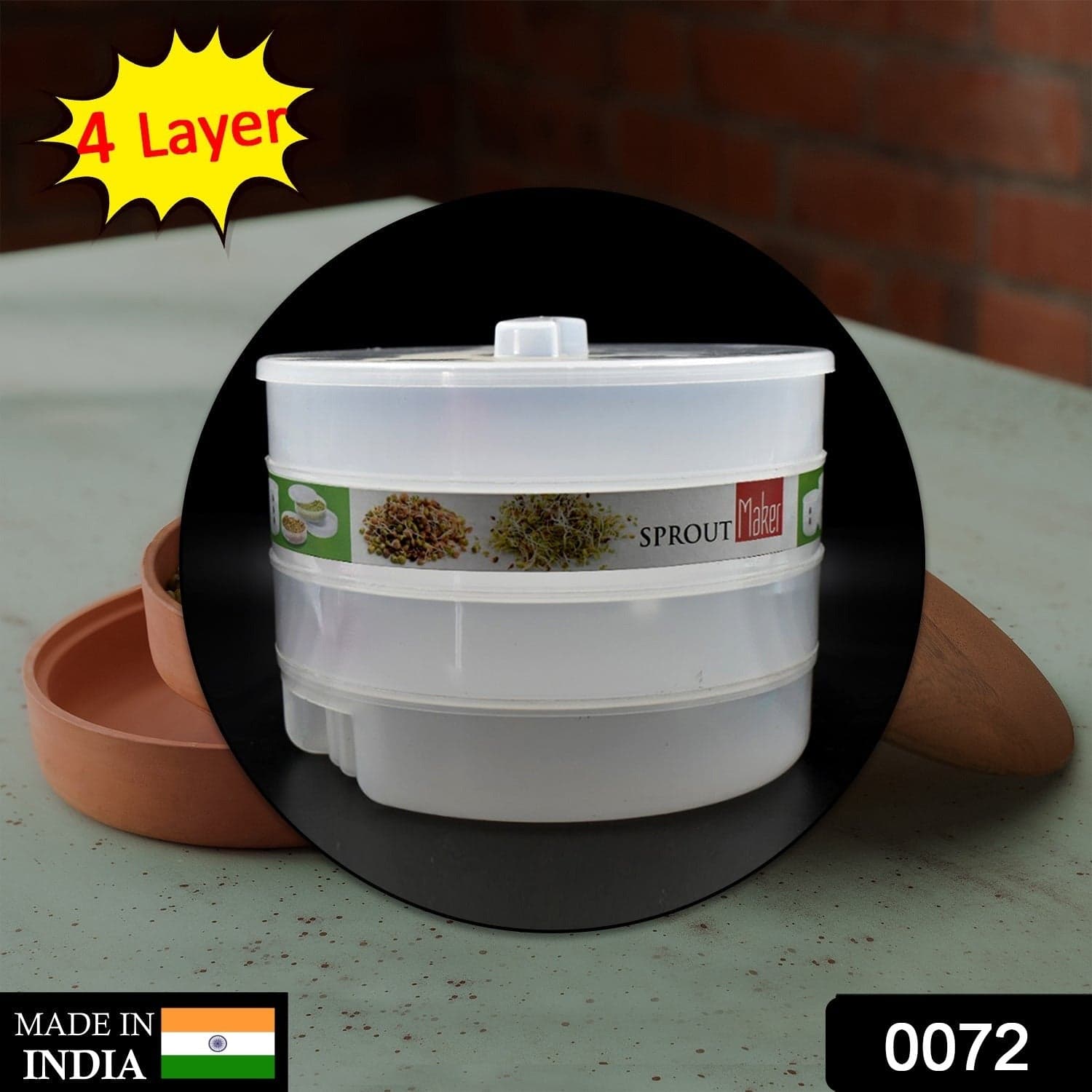 Sprout Maker 4 Layer used in all kinds of household and kitchen purposes for making and blending of juices and beverages etc. thumbnail 2