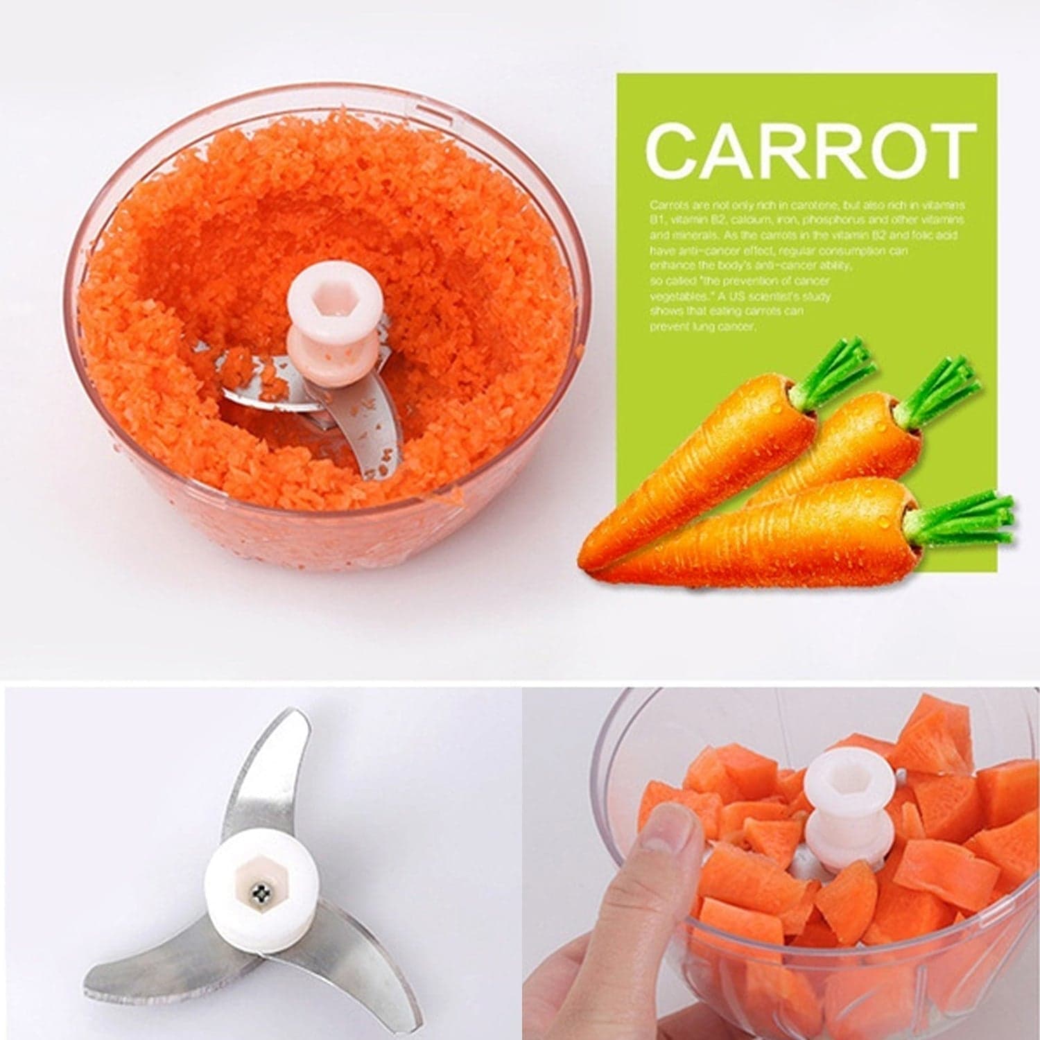 Manual Food Chopper, Compact & Powerful Hand Held Vegetable Chopper / Blender thumbnail 7