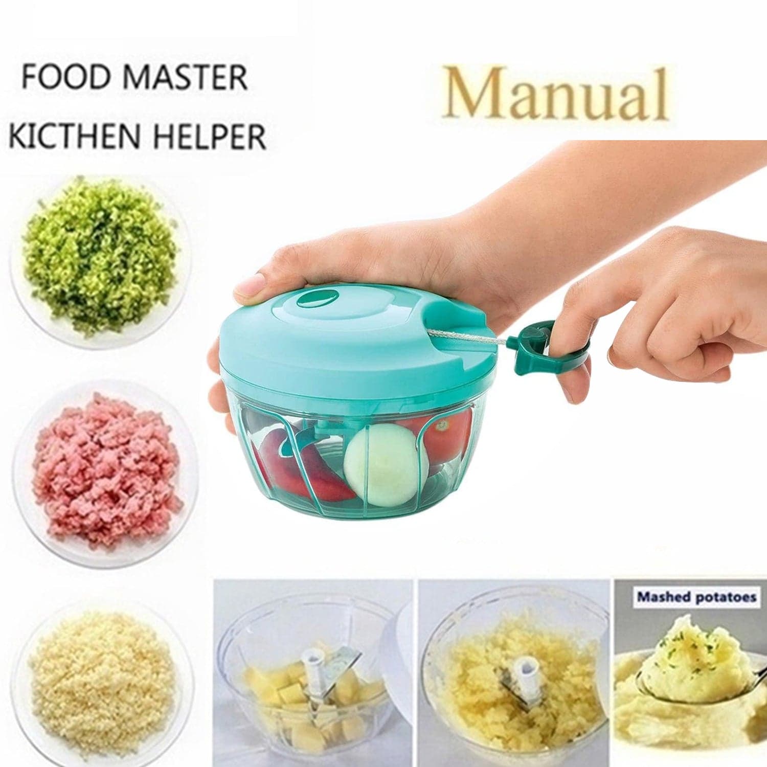 Manual Food Chopper, Compact & Powerful Hand Held Vegetable Chopper / Blender thumbnail 8
