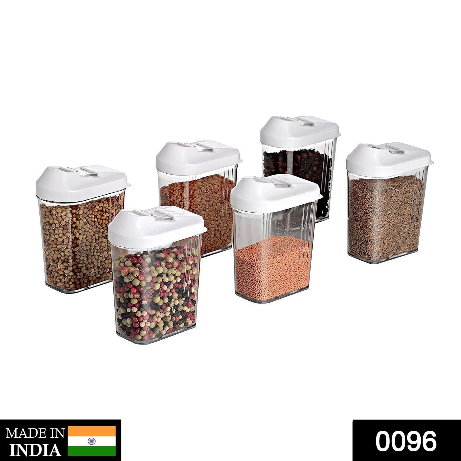 Plastic Easy Flow Storage Jar with Lid (750ml, Set of 6) thumbnail 2