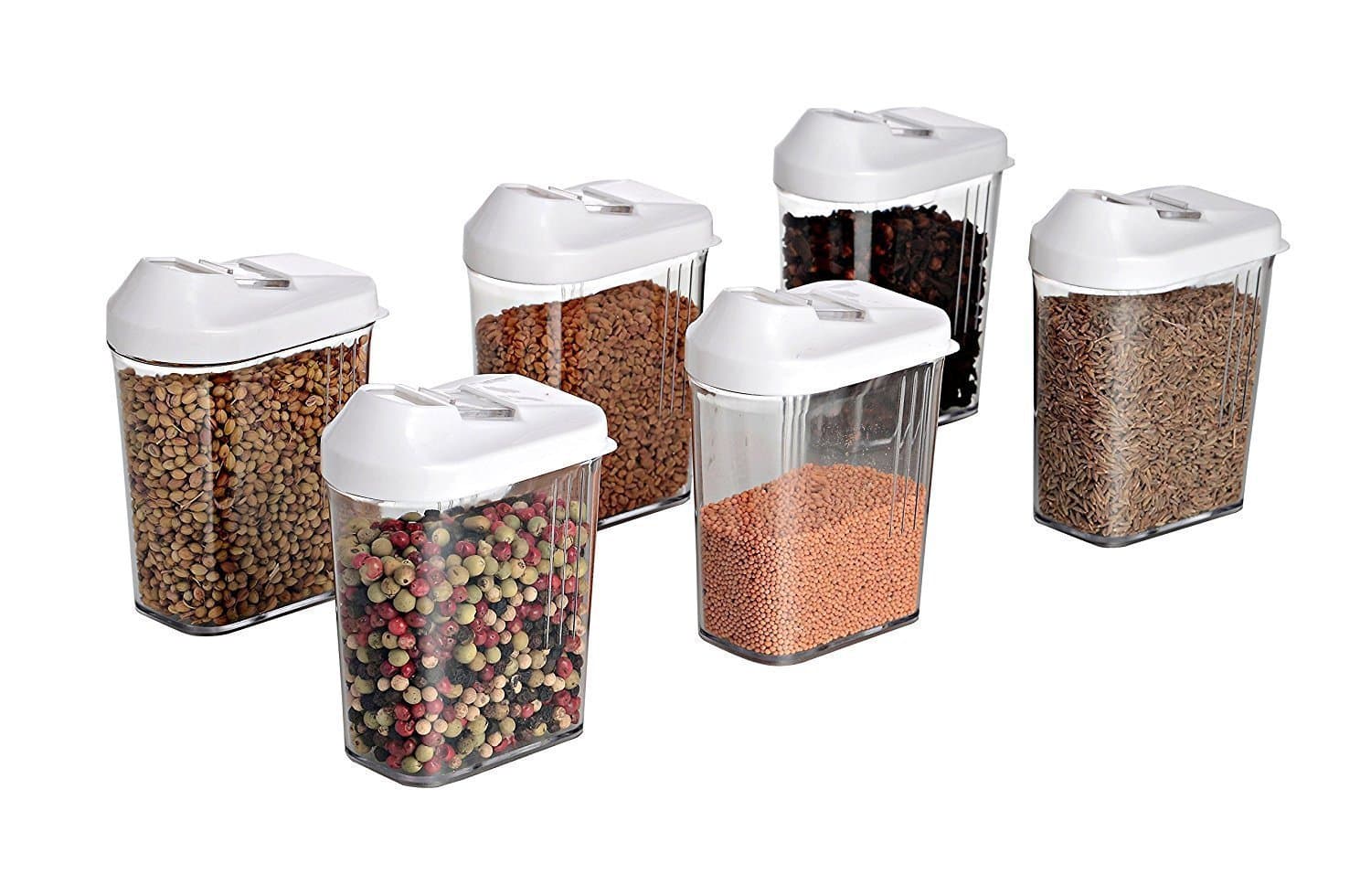 Plastic Easy Flow Storage Jar with Lid (750ml, Set of 6) thumbnail 4
