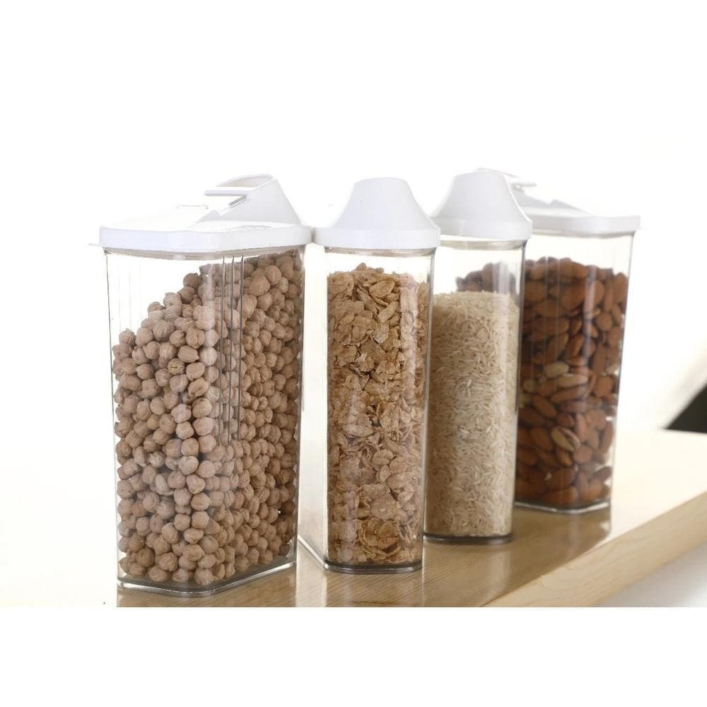 Plastic Easy Flow Storage Jar with Lid (750ml, Set of 6) thumbnail 7
