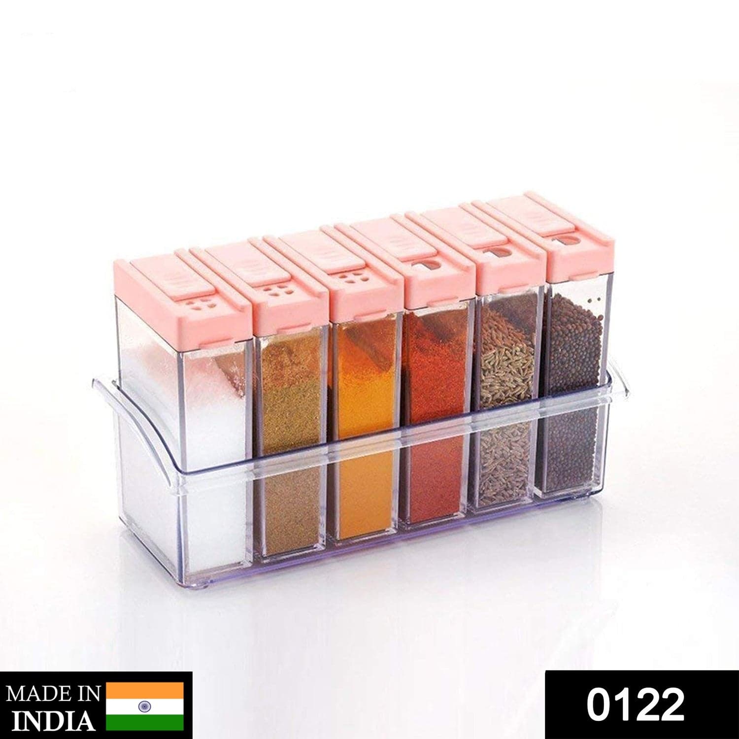 Plastic Spice Jars (6 pcs, 14x22x8cm, Multicolour) thumbnail 2