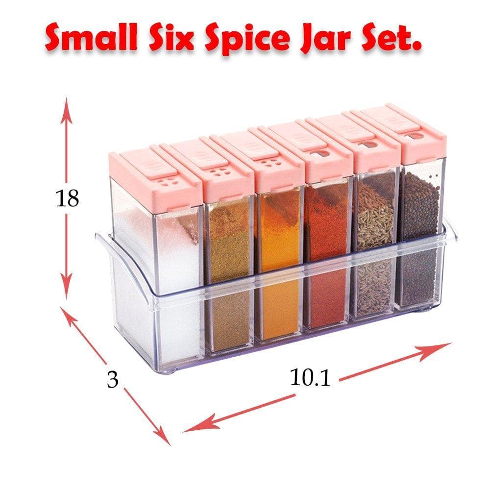 Plastic Spice Jars (6 pcs, 14x22x8cm, Multicolour) thumbnail 5