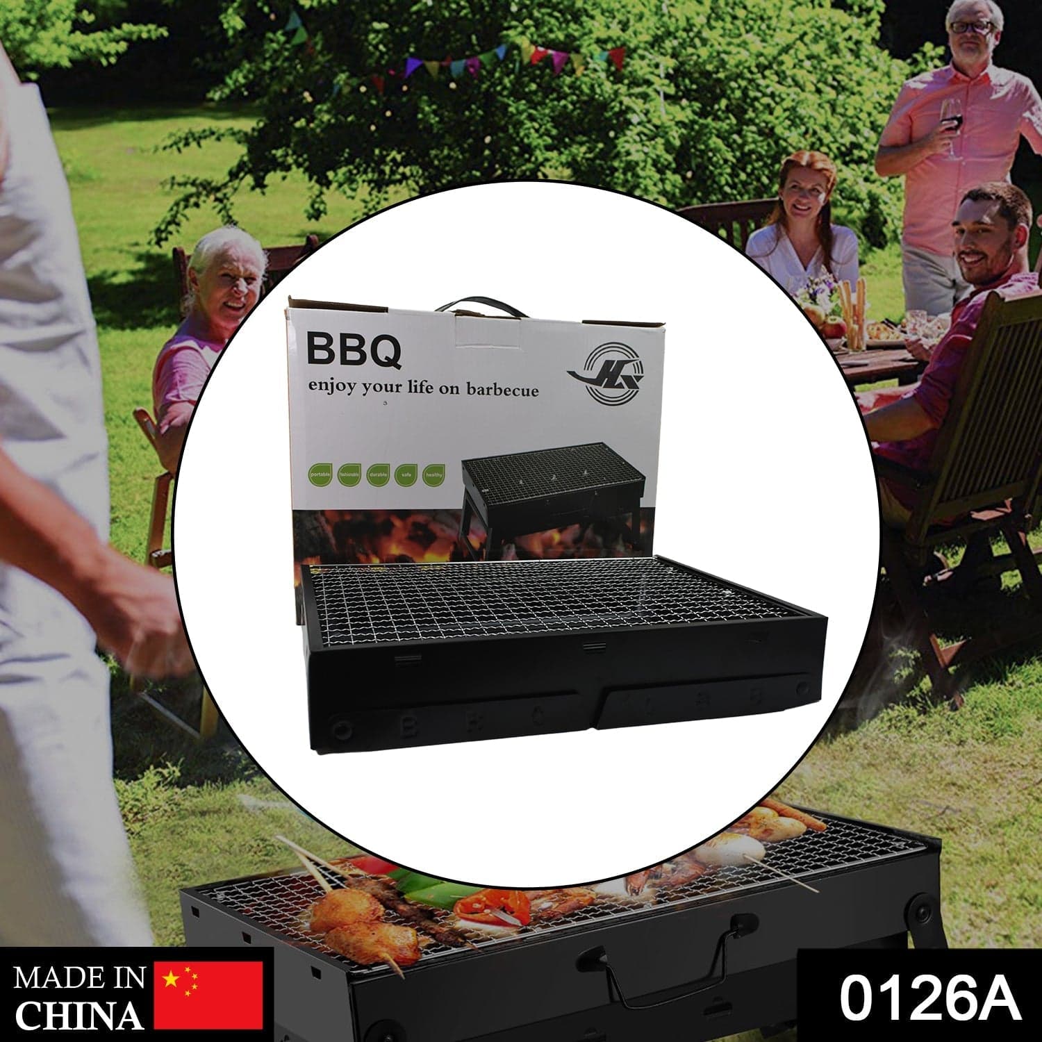 A Barbecue Grill used for making barbecue of types of food stuffs like vegetables, chicken meat etc. thumbnail 2