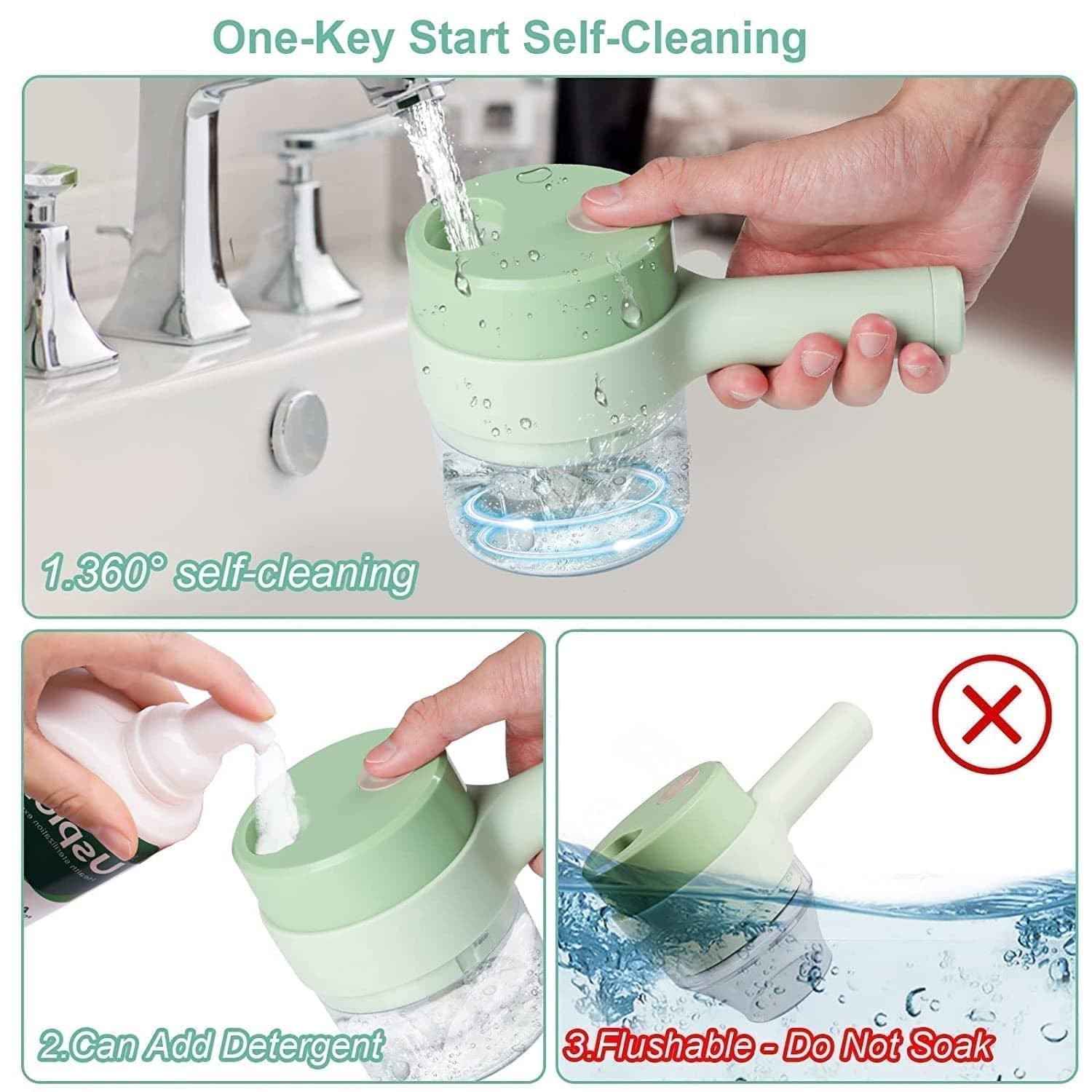 4 in 1 Electric Handheld Cooking Hammer Vegetable Cutter Set Electric Food Chopper Multifunction Vegetable Fruit Slicer thumbnail 5
