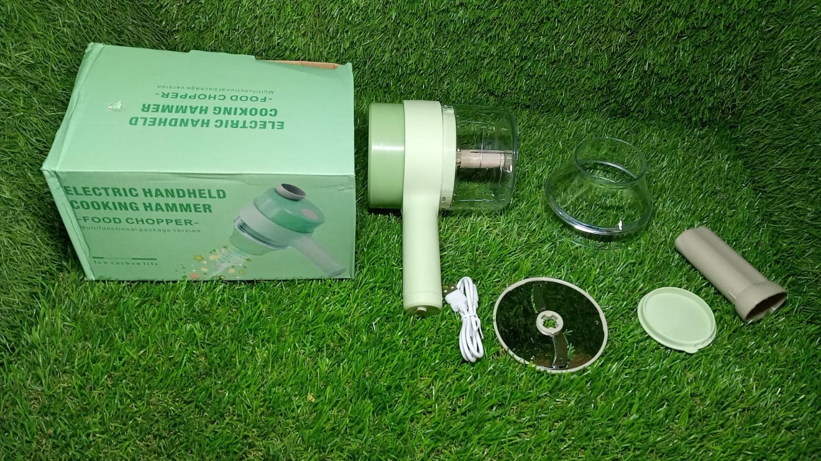 4 in 1 Electric Handheld Cooking Hammer Vegetable Cutter Set Electric Food Chopper Multifunction Vegetable Fruit Slicer thumbnail 11