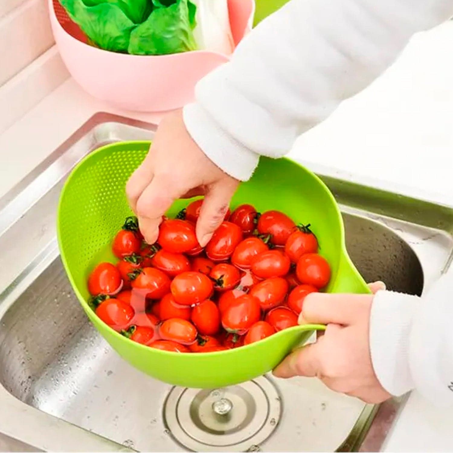 Rice Bowl Thick Drain Basket with Handle thumbnail 5