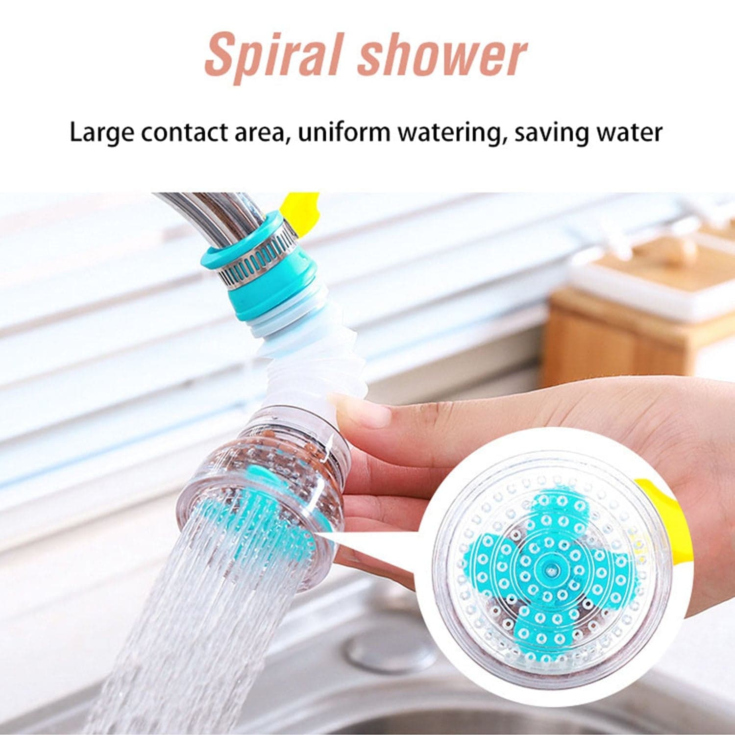 360 Degree Water Saving Faucet Expandable Water Valve Splash Regulator thumbnail 3
