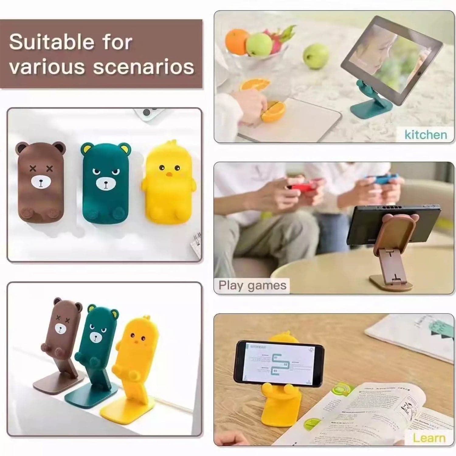 Cute Cartoon Design Multi-Angle Adjustable Foldable Mobile Stand thumbnail 6