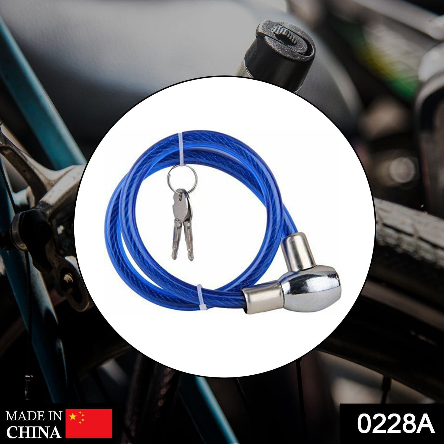 Multipurpose Cable Lock for Bike, Luggage, Steel Keylock, Anti-Theft thumbnail 2