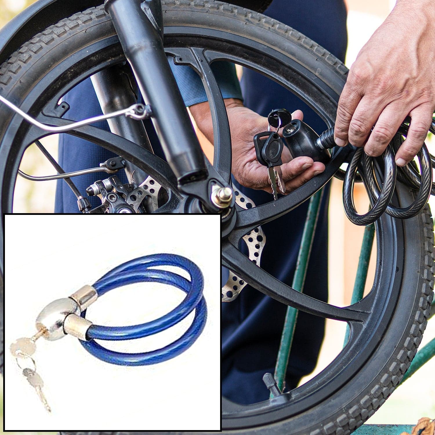 Multipurpose Cable Lock for Bike, Luggage, Steel Keylock, Anti-Theft thumbnail 6