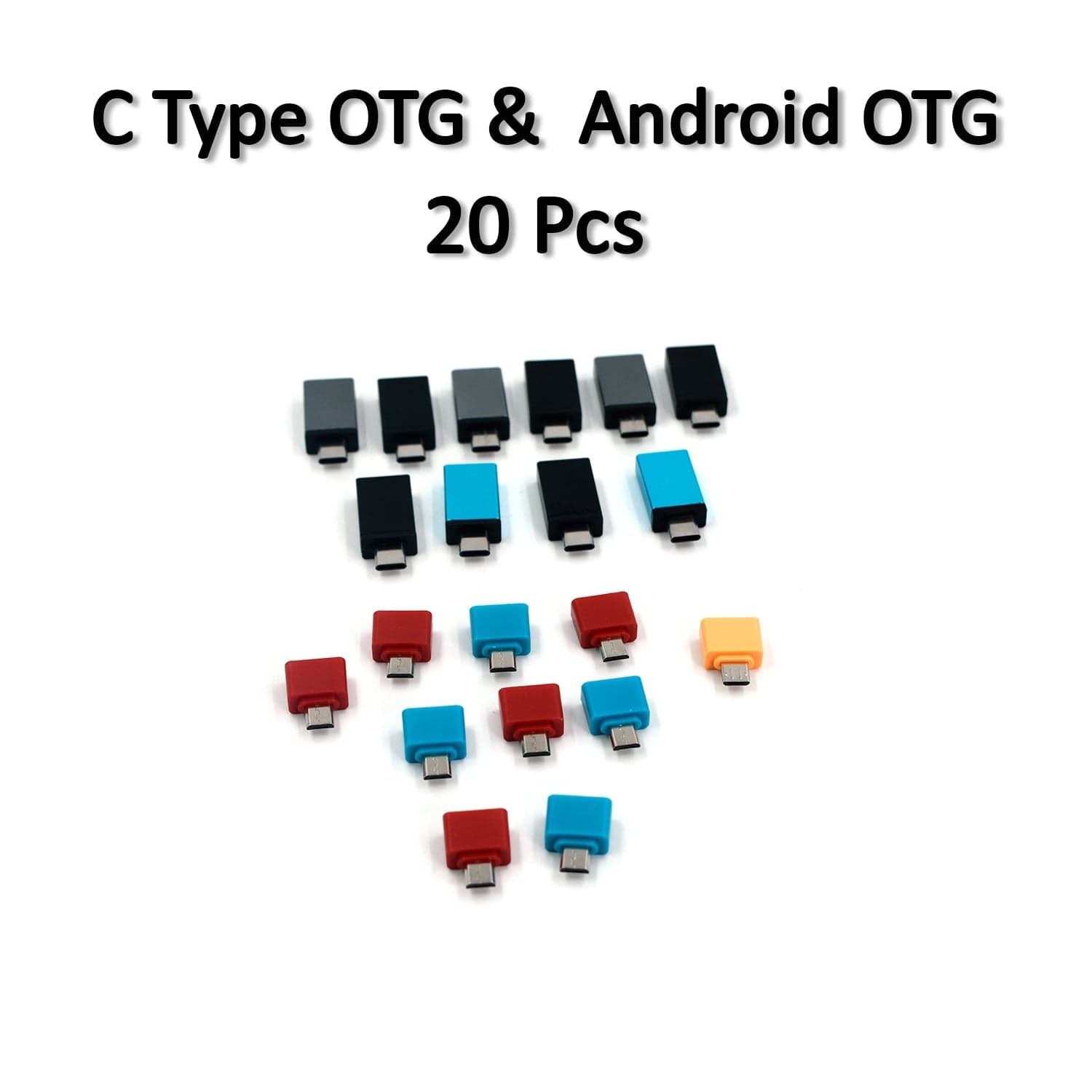 OTG Type C & USB to Micro USB Adapter for Android Mobile Smart Phones & Tablets With Zip Pouch (Pack of 20) thumbnail 3