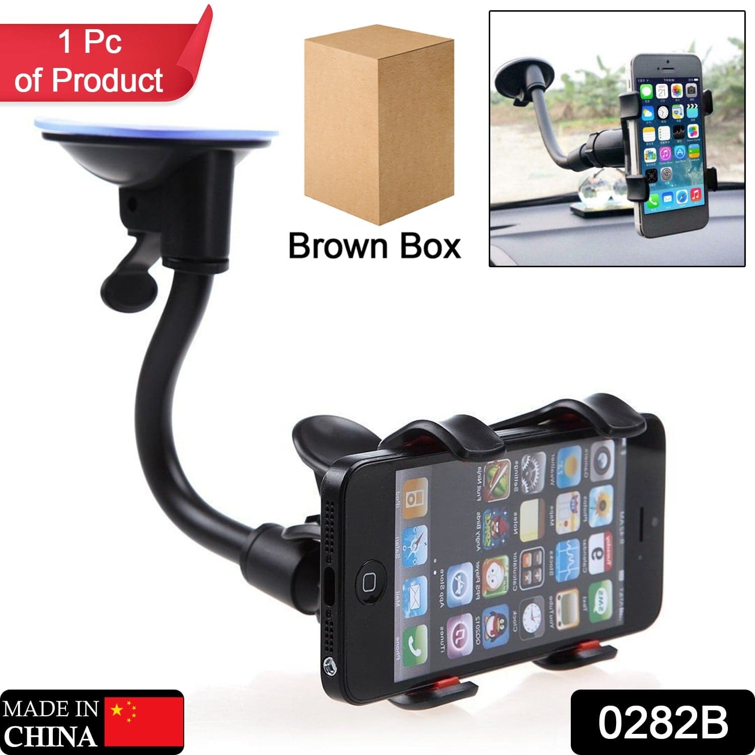Flexible Mobile Stand Multi Angle Adjustment with 360 Degree Adjustment For Car & Home Use Mobile Stand thumbnail 2