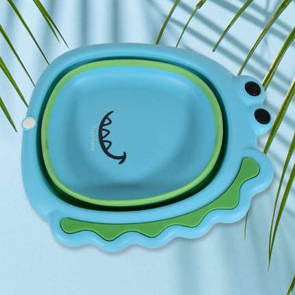 Frog Shape Wash Basin, Space Saving Multi Function Foldable Baby Wash basin Easy Clean Lightweight Thicken for Washing Face for Home (33Ã—31Cm / 1 pc)