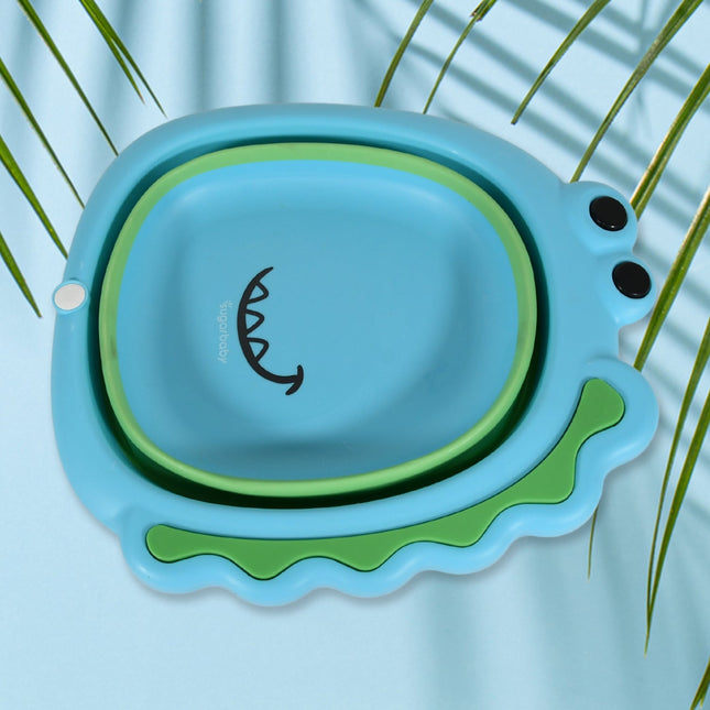 Frog Shape Wash Basin, Space Saving Multi Function Foldable Baby Wash basin Easy Clean Lightweight Thicken for Washing Face for Home (33Ã—31Cm / 1 pc)