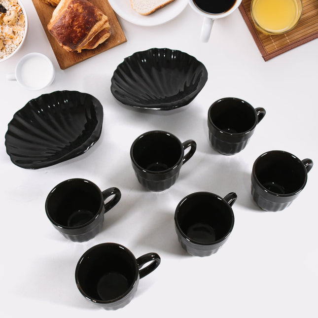 Sweet Buzz 8-Piece Seashell Ceramic Cup Set â€“ Ideal for Home & Gifts