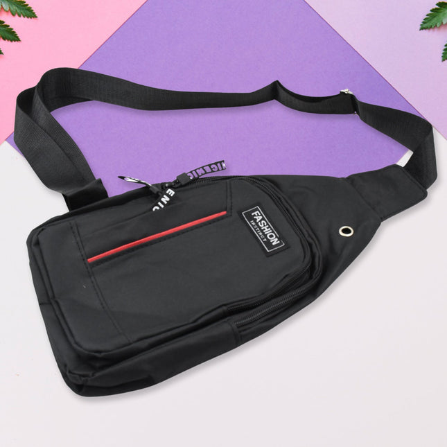 Waterproof Anti-Theft Crossbody Fanny Pack â€“ USB Charging (1 Pc, Black & Grey)