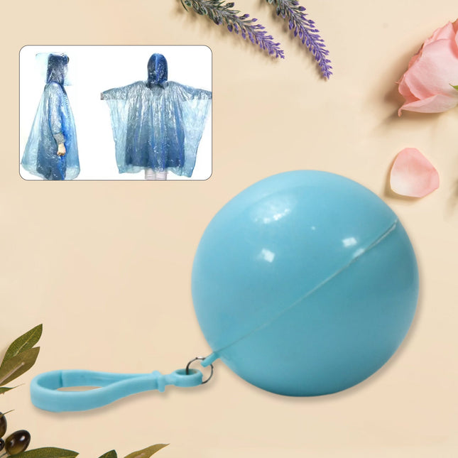 Disposable Kids Raincoat with Hood & Clip-On Storage Ball