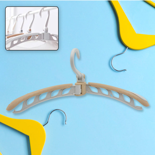 Portable folding clothes hanger, 360Â° rotation, adjustable