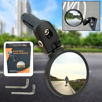 Bar End Bike Mirror: 360Â° Rotatable & Foldable (1 Pc)