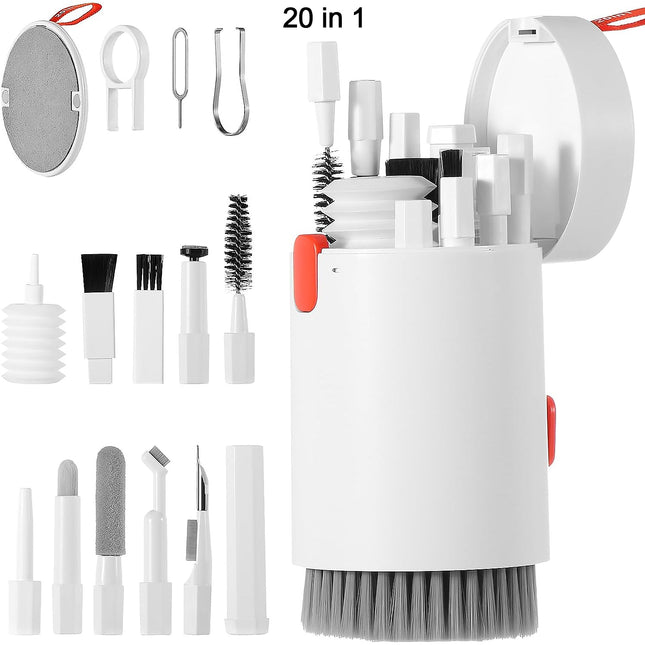 Keyboard Cleaner Kit, 20-in-1 Laptop Phone Screen Cleaning Kit, Keyboard Cleaning Kit with Electronic Cleaning Brush Spray for AirPods Pro,  iPhone Pro, Camera, Computer CleaningÂ 