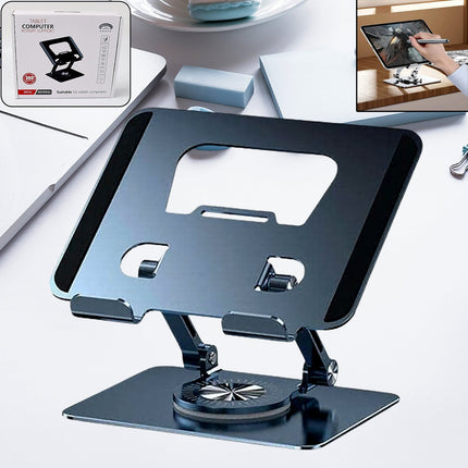 Aluminum Alloy 360Â°Rotating Bracket, Adjustable Laptop Stand, Portable Foldable Ergonomic Laptop Support