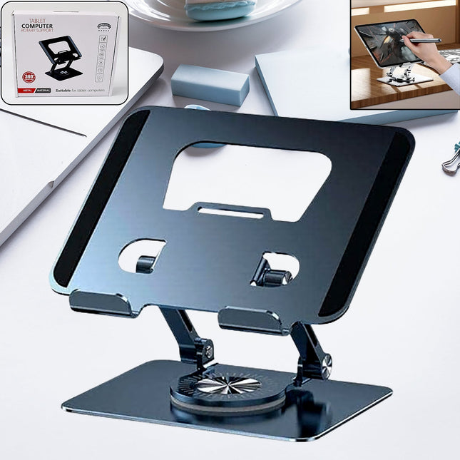 Aluminum Alloy 360Â°Rotating Bracket, Adjustable Laptop Stand, Portable Foldable Ergonomic Laptop Support