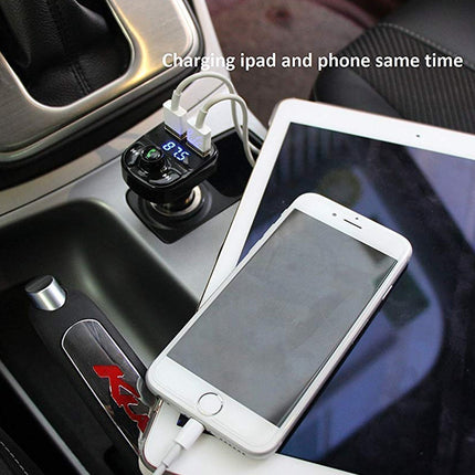 CAR-X8 Bluetooth FM Transmitter Kit for Hands-Free Call Receiver / Music Player / Call Receiver / Fast Mobile Charger Ports for All SmartphonesÂ with 3.1A Quick Charge Dual USB Car Charger