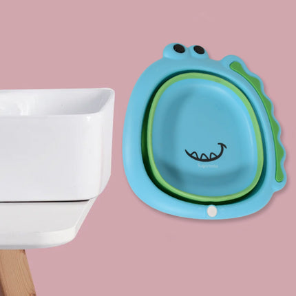Frog Shape Wash Basin, Space Saving Multi Function Foldable Baby Wash basin Easy Clean Lightweight Thicken for Washing Face for Home (33Ã—31Cm / 1 pc)