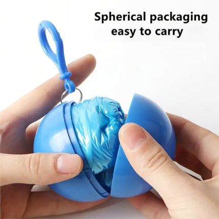 Disposable Kids Raincoat with Hood & Clip-On Storage Ball