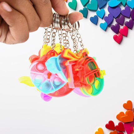 Compact Pop It Keychain â€“ Fun Stress Relief Fidget Toy (1 Pc | Mix Design)