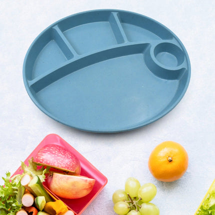 Plastic Food Plates / Biodegradable 5 Compartment Plate With Spoon for Food Snacks / Nuts / Desserts Plates for Kids,Â Reusable Plates for Outdoor, Camping, BPA-freeÂ (1 Pc)