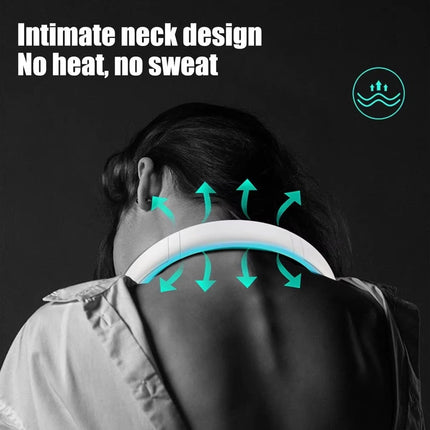 Portable USB Rechargeable Neck Fan â€“ Wearable, 3 Speeds, Headphone Design