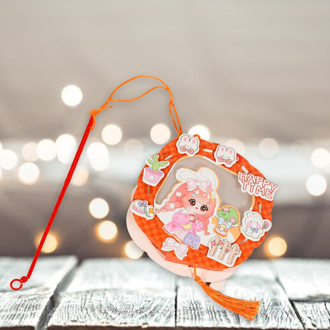 DIY Handmade Cartoon Paper Lanterns â€“ Antique Hollow-Out LED Projection for Festival Decor