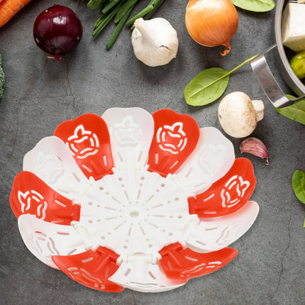 Folding Fruit Basket with Hanging Stand â€“ Lotus Shape Tray for Fruits & Vegetables (1 Pc)