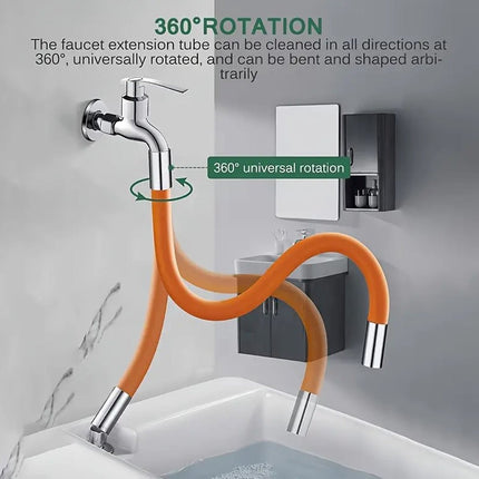 Flexible Water Tap Extender - 360Â° Adjustable Foaming Extension Tube with Connector (46cm)