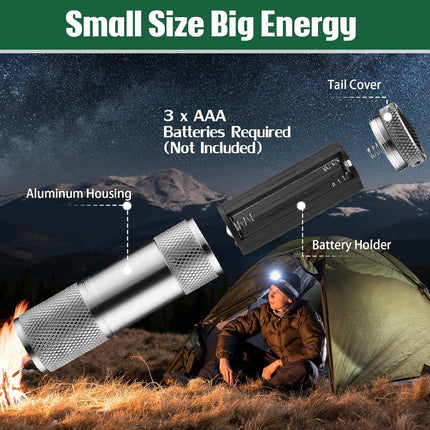 Portable Mini Torch â€“ 9 LED Pocket Flashlight, 3 Battery Operated (Battery Not Included, Mix Color)