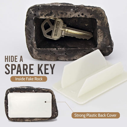 Realistic Fake Rock Key Hider â€“ Weatherproof Outdoor Key Storage for Emergencies (1 Pc)