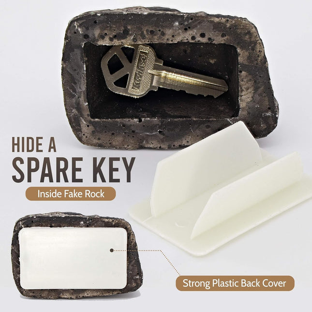 Realistic Fake Rock Key Hider â€“ Weatherproof Outdoor Key Storage for Emergencies (1 Pc)