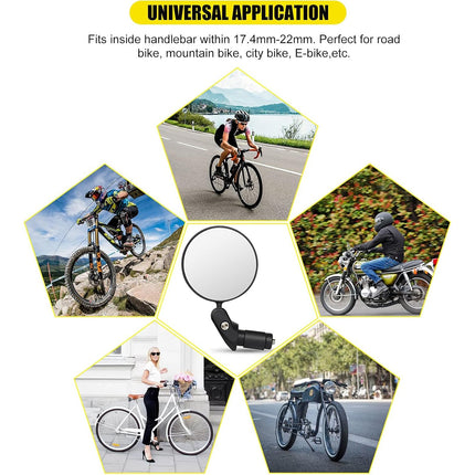 Bar End Bike Mirror: 360Â° Rotatable & Foldable (1 Pc)