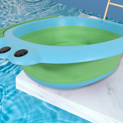 Frog Shape Wash Basin, Space Saving Multi Function Foldable Baby Wash basin Easy Clean Lightweight Thicken for Washing Face for Home (33Ã—31Cm / 1 pc)