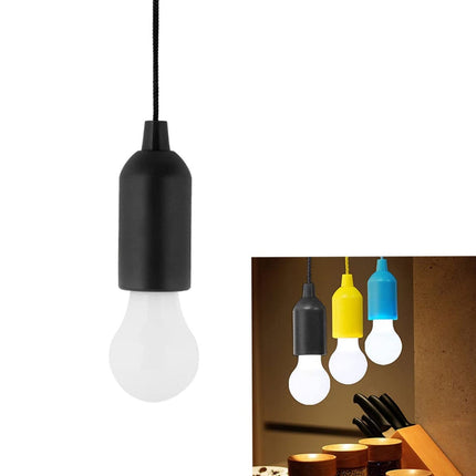 LED Pull Cord Light â€“ Hanging Black LED Bulb (1 Pc)