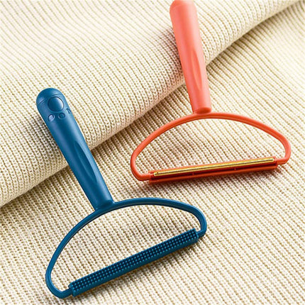 2-in-1 Portable Lint Remover â€“ Long-Handle Brush & Sticky Roller for Clothes, Furniture & Carpets (1 Pc)