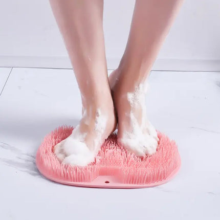 Silicone Bath Massage Cushion Suction Cup Exfoliating Foot Scrubber & Mat