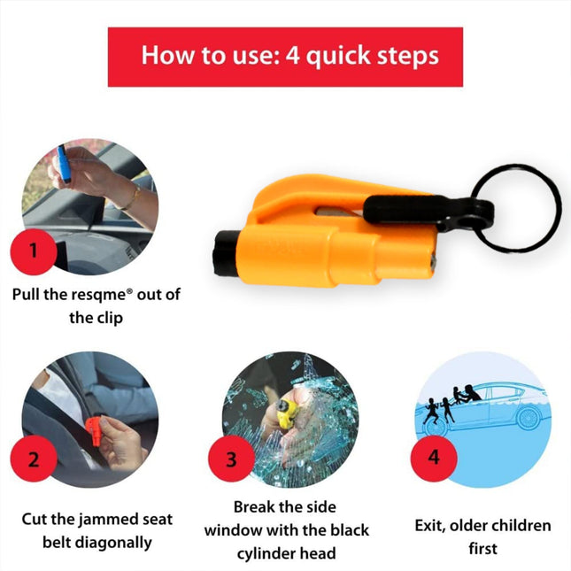 2-in-1 Emergency Safety Cutter â€“ Keychain Tool for Glass Breaking & Seatbelt Cutting, Portable & Handy